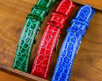 Handmade Crocodile Watch Strap "The Roundscale" Series