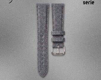 Handmade Fabric Canvas Watch Strap "The Fabric Grey"