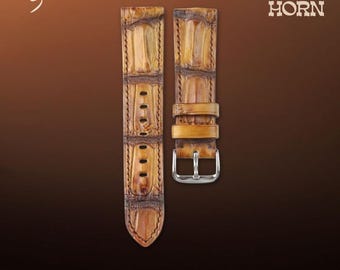 Handmade Crocodile Watch Strap: Brown, Custom Size, Men's Gift