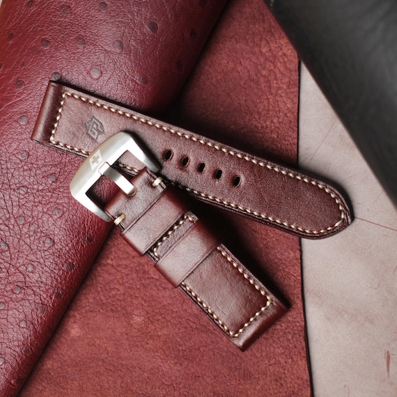 Handmade Cow Leather Watch Strap for Panerai "Signature Brown"