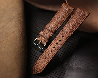 Handmade Cow Leather Watch Strap "The Dollaro Brown"  Free Custom Size, Men's Gift