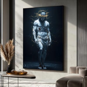 Jesus Christ Canvas Painting, Crucifixion Religious Wall Art, Christian Home Decor, Sacred Savior Artwork, Biblical Gift, Unique Gift