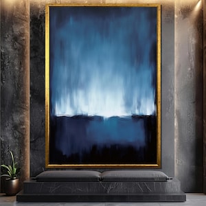 Mark Rothko Deep Blue Abstract Canvas – Contemporary Color Field Painting with Framing Options for Modern Interiors and Bold Art Lovers