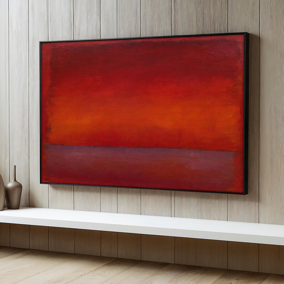 Mark Rothko Deep Color Fields Mark Rothko Red Canvas Painting, Abstract Color Field With Deep Red and ...