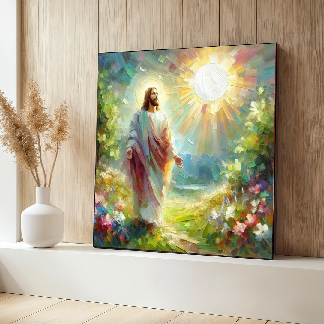 Radiant Jesus Christ Canvas Art, Spiritual Religious Wall Decor ...