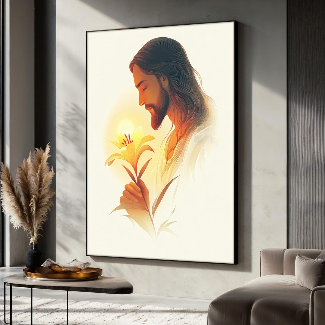 Jesus Christ Canvas Painting, Christian Religious Wall Art, Holy Savior ...