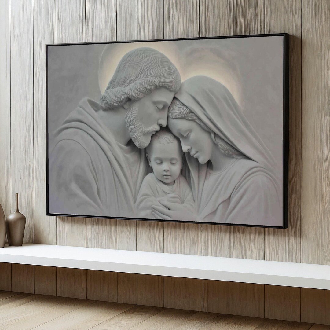 Holy Family Canvas Wall Art, Religious Christian Decor, Jesus Mary ...