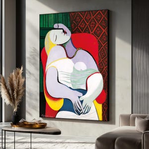 Le Rêve Canvas Painting, Pablo Picasso 1932 Wall Art, Dreamy Woman Abstract Decor, Office & Home Decor, Picasso Art Print, Unique Gift Idea