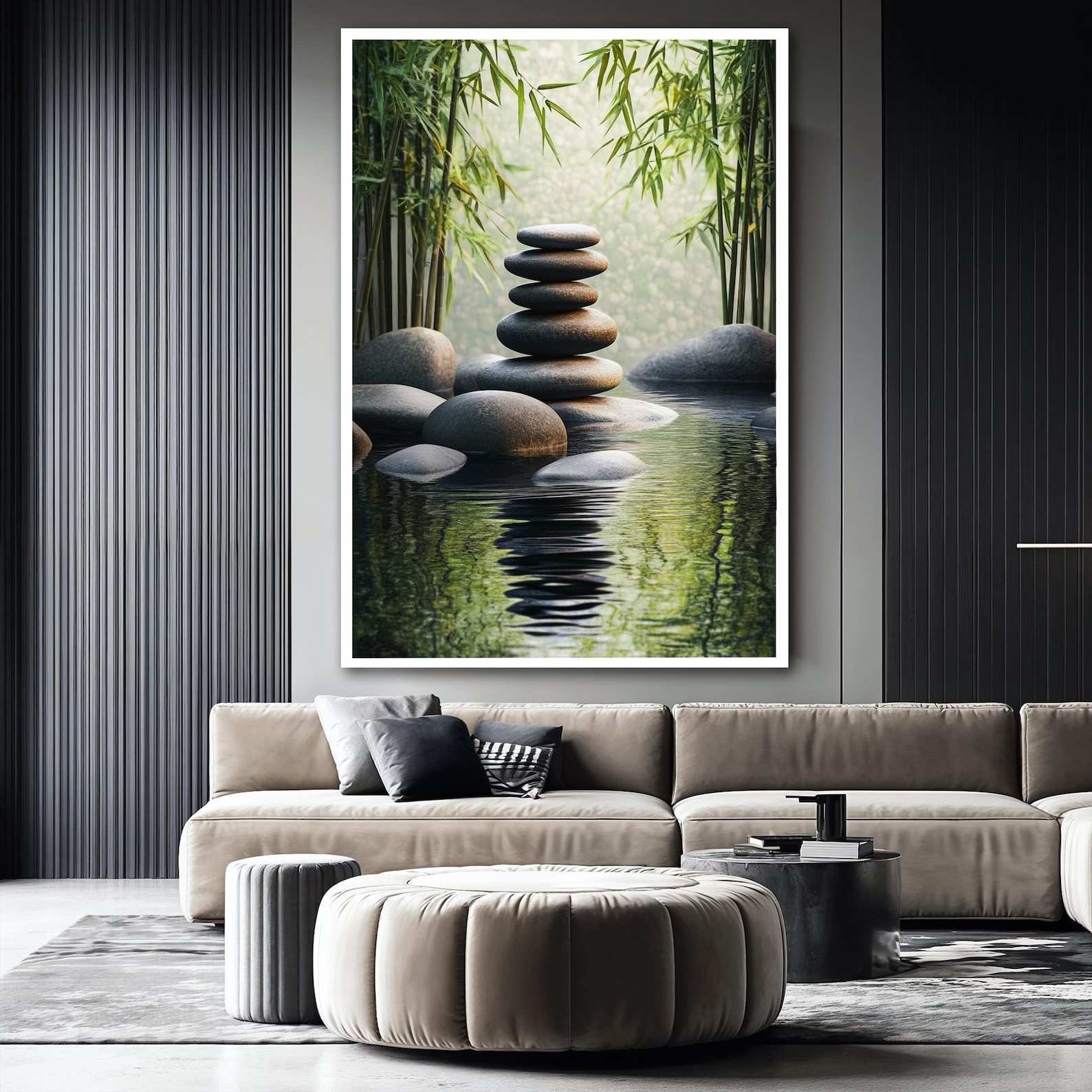Zen Stones Canvas Painting, Tranquil Nature Wall Art, Spa Decor for ...