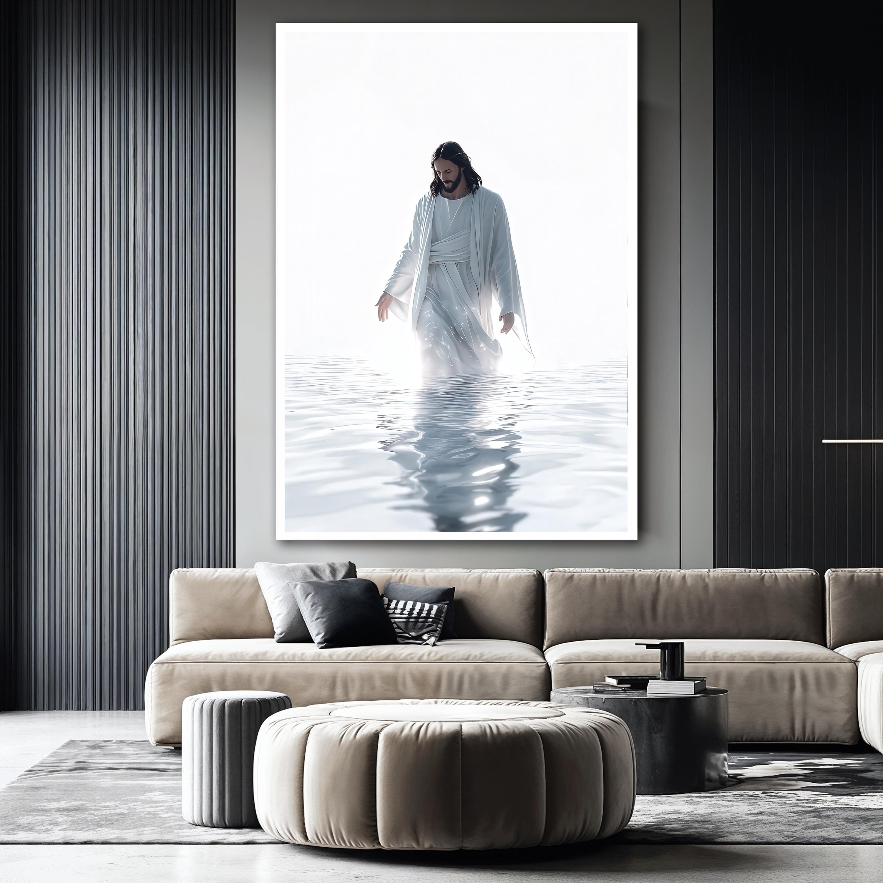 Jesus Walking on Water Canvas Painting, Christian Wall Art for Living ...