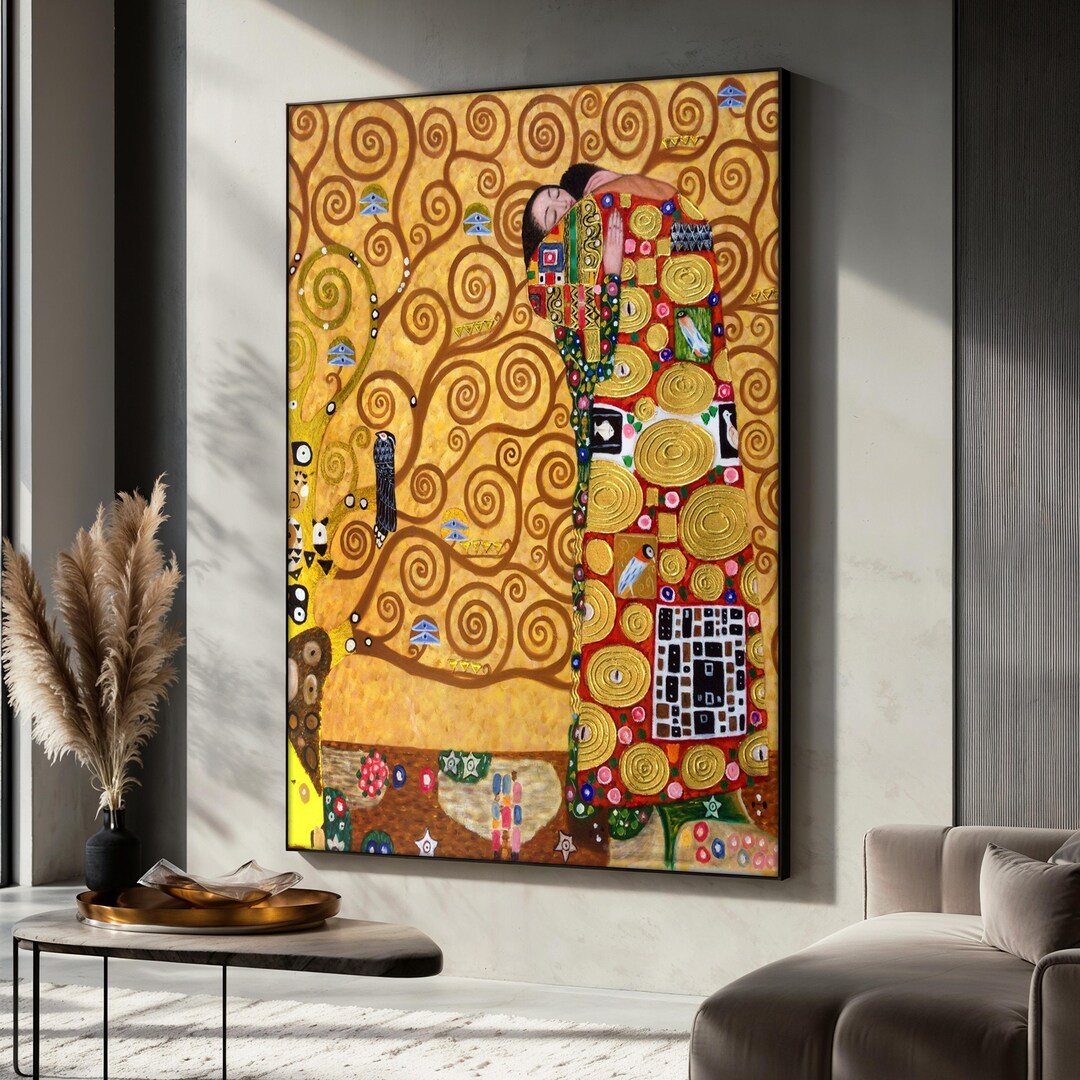The Tree of Life Canvas Painting, Gustav Klimt Wall Art, Golden Spiral ...
