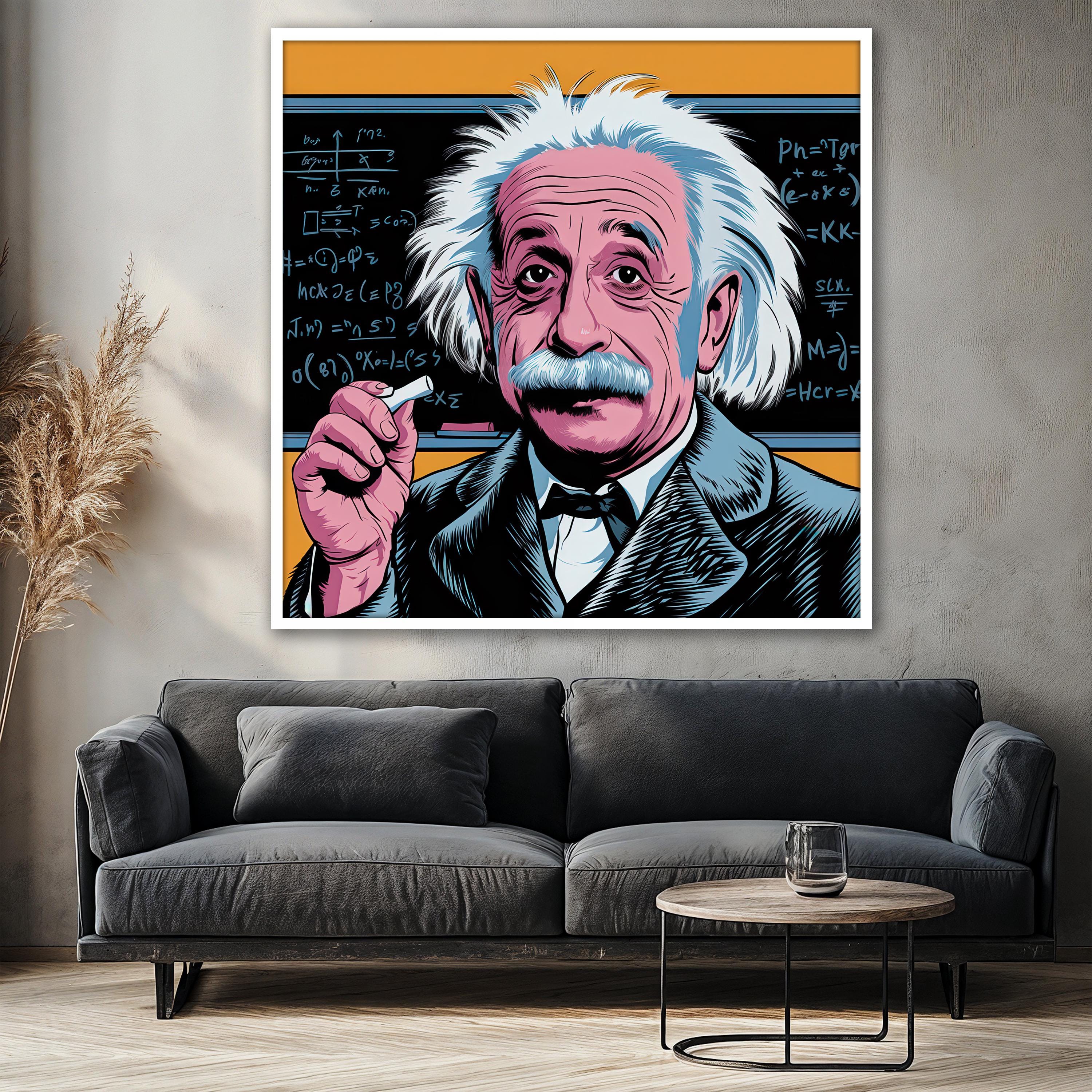 版画 roamcouch Einstein Einstein Canvas Painting, Colorful Pop Art Wall Decor, Genius