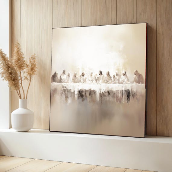 The Last Supper Canvas Wall Art, Religious Christian Painting, Spiritual Home Decor, Elegant Canvas, Ready to Hang Art, Religious Gift