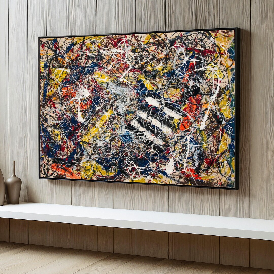 Abstract Expressionism Wall Art, Colorful Modern Paint Splash, Dynamic ...