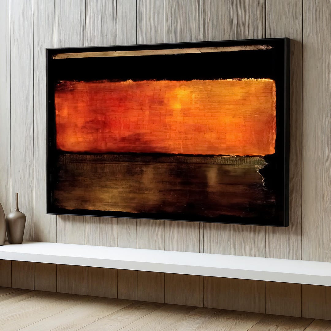 Mark Rothker Dark Colours Mark Rothko Canvas Painting, Dark Orange and Black Abstract Art Print ...