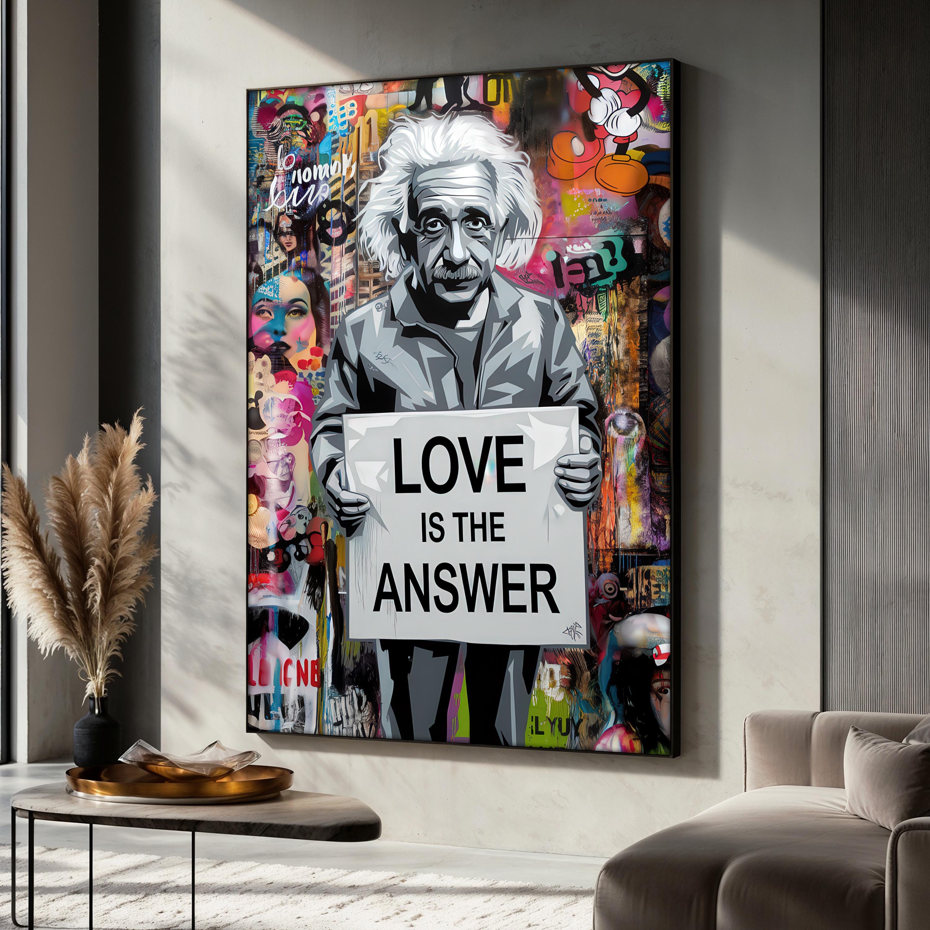 Love Is The Answer アインシュタイン キャンバスアート Einstein love