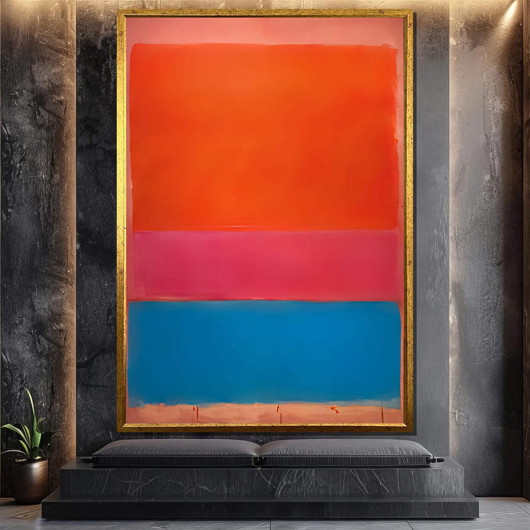 Mark Rothko Orange Pink and Blue Canvas – Vibrant Abstract Color