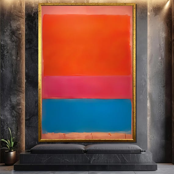 Mark Rothko Orange Pink and Blue Canvas – Vibrant Abstract Color