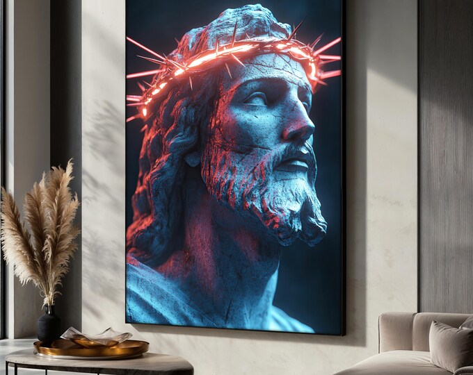 Jesus Christ Crown of Thorns Canvas Painting Christian Wall Art ...