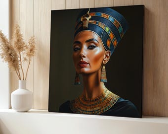 Icône De Silhouette égyptienne. Reine Néfertiti. Portrait Vectoriel De