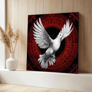 White Dove Canvas Print, Spiritual Dove Wall Art, Symbol of Peace Home Decor, Dove Poster,  Inspirational Artwork, Unique Gift