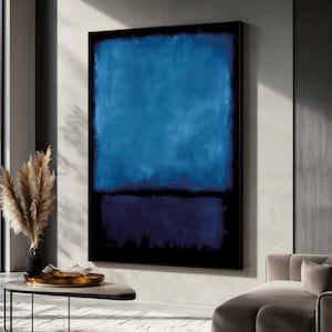 Mark Rothko Blue Canvas Painting, Large Abstract Wall Art, Living Room Decor, Rothko Poster, Minimalist Artwork, Contemporary Art Gift Idea