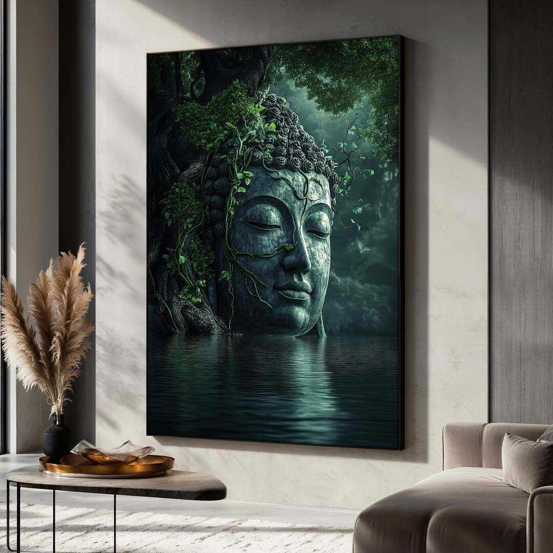 Nature Buddha Canvas Painting, Zen Wall Art, Meditation Room Decor,zen ...