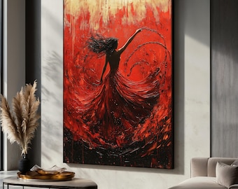 red dress artwork The Lady In A Red Dress 2022 | Elegant Woman In A Red Dress