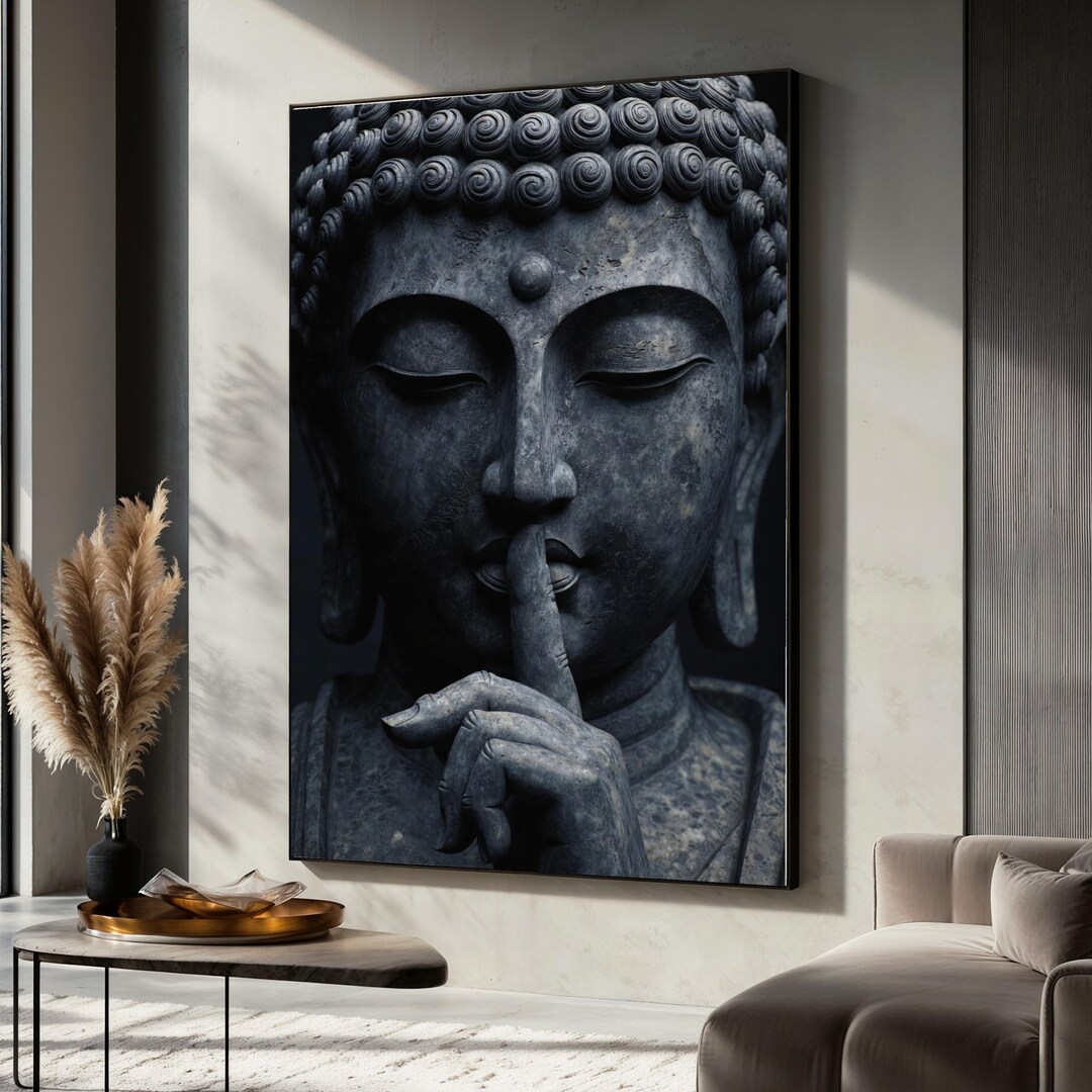 Serene Buddha Statue Canvas, Meditation Wall Art, Zen Home Decor ...