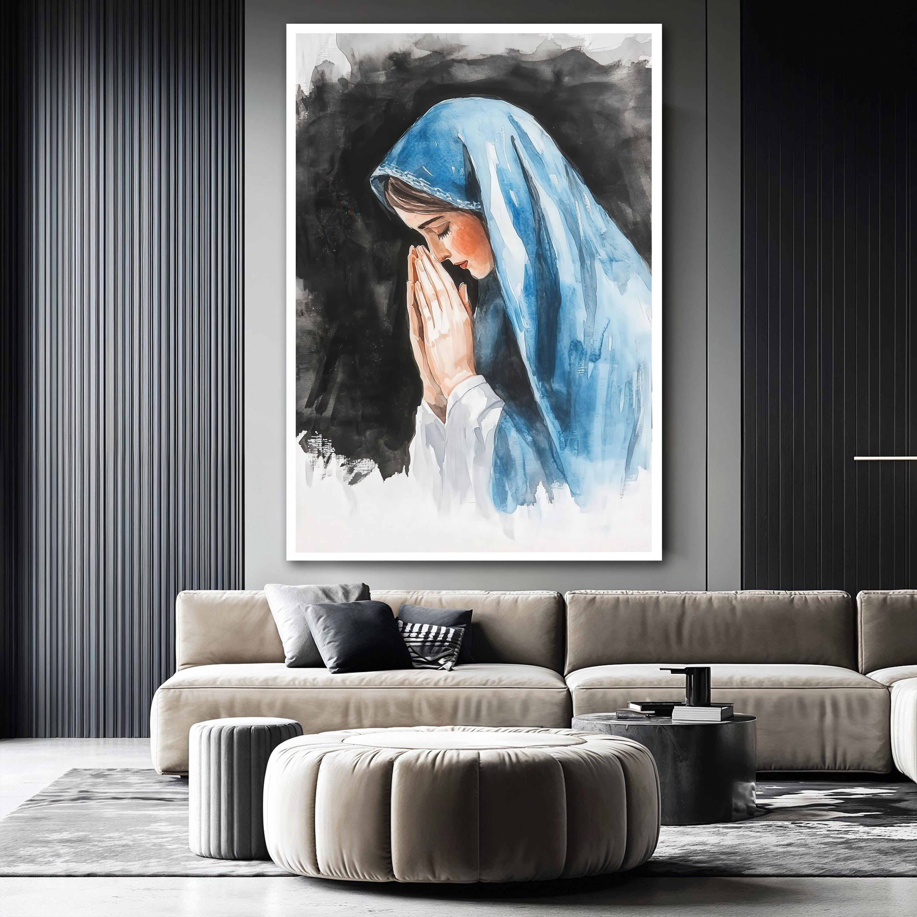 Holy Virgin Mary Canvas Painting, Catholic Religious Wall Art ...