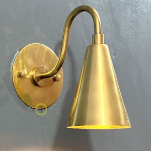 Mid-Century Modern Brass Cone Wall Sconce - Italian Design