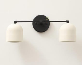 Messing Wandleuchte mit Messingschirm, Badezimmer Vanity Light, Double Shade Wandleuchter