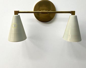Handgefertigte Messing Double Dome Waschtischlampe - Mid-Century Modern Interior Wandleuchte