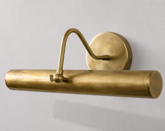 Solid Brass Picture Light - Vintage Style - 15 inch Modern Painting Light | Raw Brass Vintage Antique Picture Wall Light Fixture