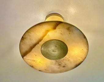 Lámpara de araña Sputnik de 6 luces - Lámpara empotrada de latón de mediados de siglo