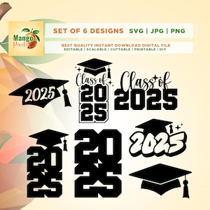 Graduation Cap Bundle SVG, Class of 2025 svg, Cricut, sublimation, Congrats Senior College Grad Svg, Grad Hat Class of Svg, Graduate Svg,