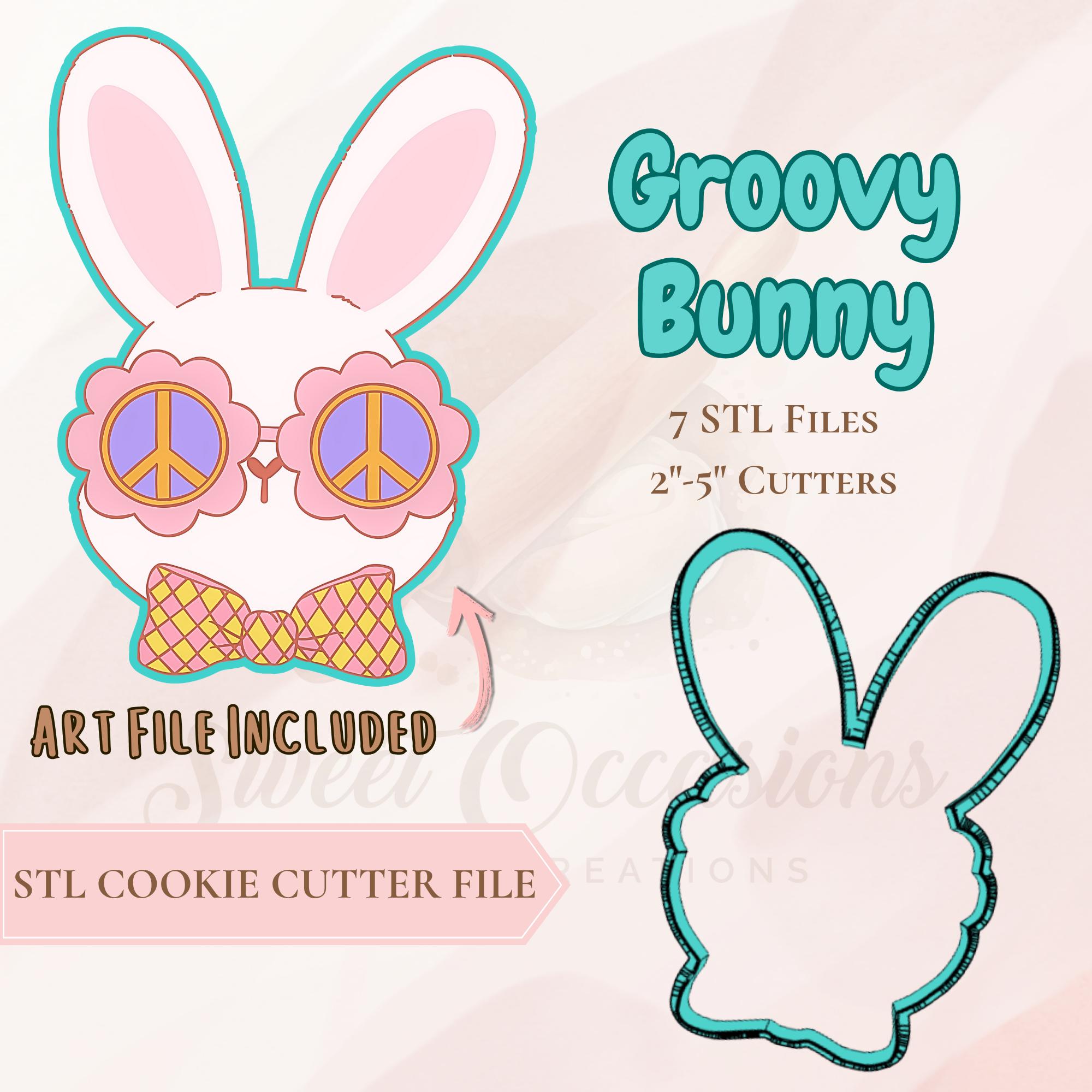 Groovy Bunny Cutter STL File – Groovy Easter Cookie Cutter for ...