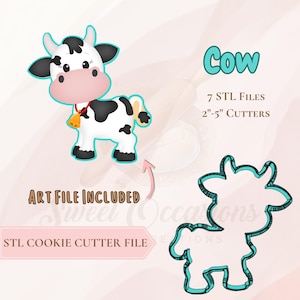 Cow Cookie Cutter STL File: Farm Party Baking (Digital Download)