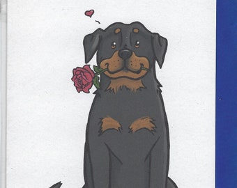 Rottweiler Rose Card