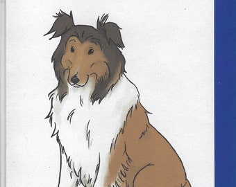 Rough Collie Greetings card