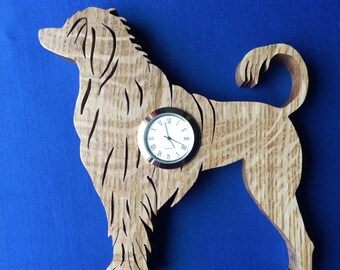 Wooden Portuguese Water Dog Shaped Clock