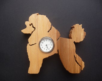 Wooden Poodle Shaped Clock