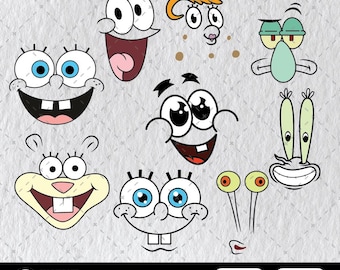 Cartoon Face Sponge Svg Png Instant Download File