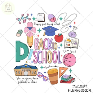 Back To School Teacher Life Png, Teacher PNG, Preppy Back To School Png, School Png, First Day Of School Png, Teacher Gift, Digital File