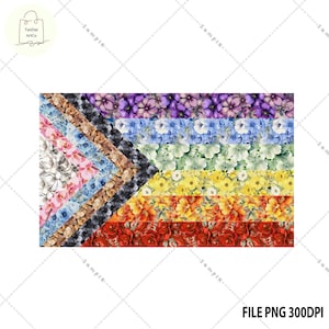 Floral Progressive Pride Flag Png, LGBTQ Sublimation Png, Rainbow Pride Month Digital Design for Shirts, funny Political Png, lgbtq pride