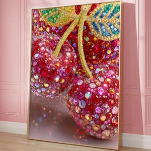 Strass Körsbär Konsttryck | Glam Köksinredning