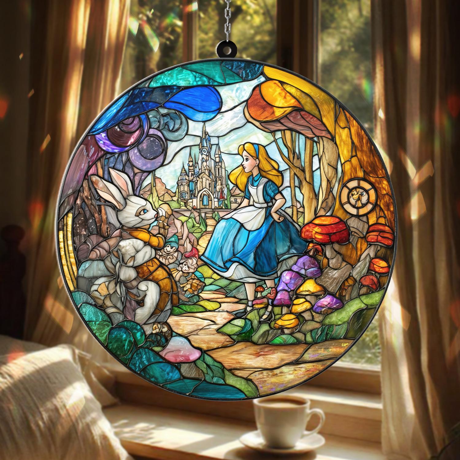 Stained Glass Alice in Wonderland - Etsy Stained Glass Alice in Wonderland - Etsy