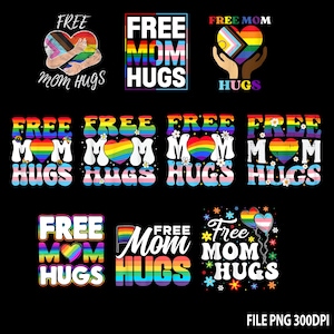 10+ Free Mom Hugs Pride Png Bundle, Pride Month Png, Free Mom Hugs Pride Png, Proud Mom Png, LGBTQ Png, Pride Month LGBT, Ally Pride Png