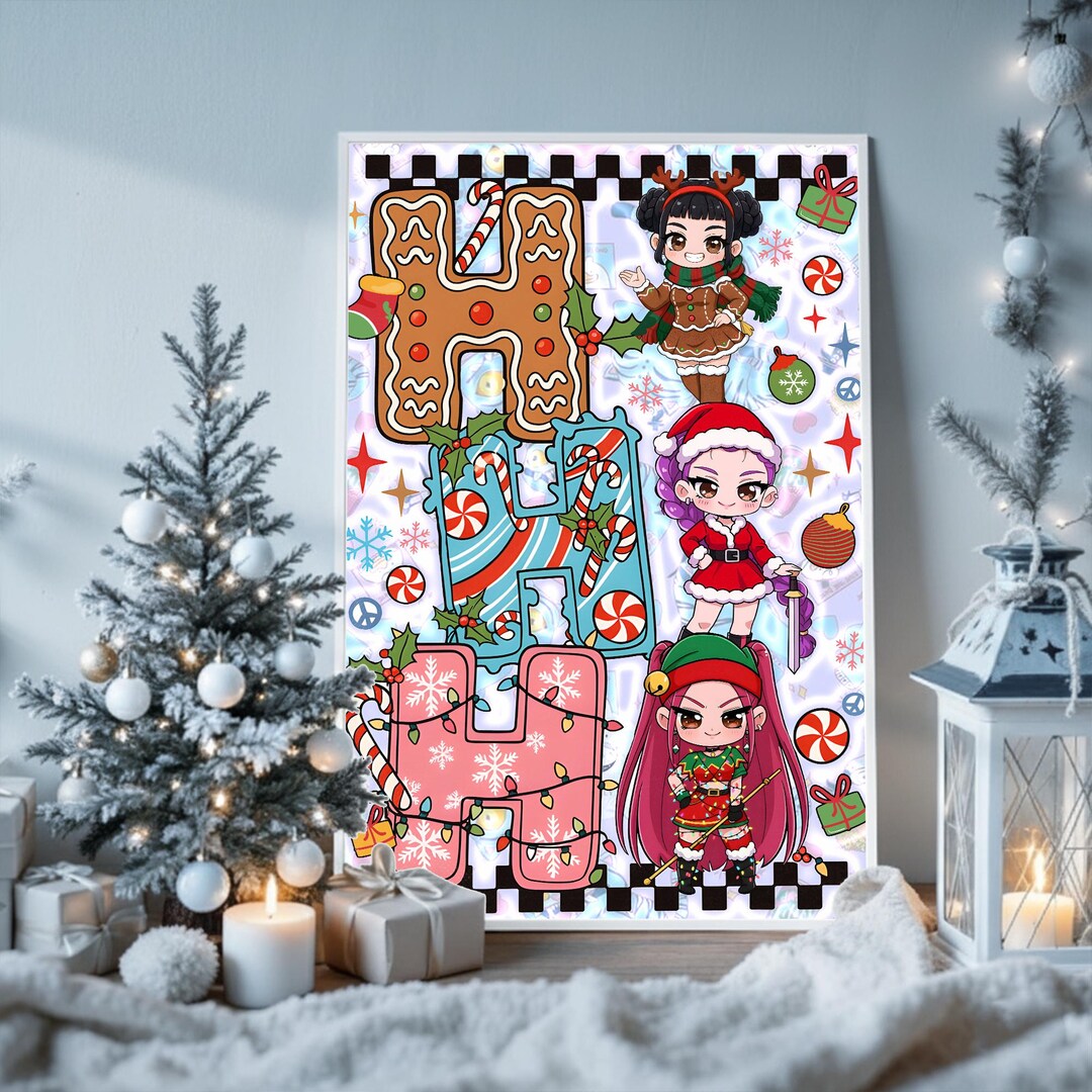 HUNTRIX Ho Ho Ho Chibi Poster | K-pop: Demon Hunters Art | Kawaii ...