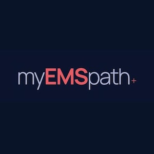 May include: A logo for myEMSpatH+ with the text in white and the letters EMS in red.